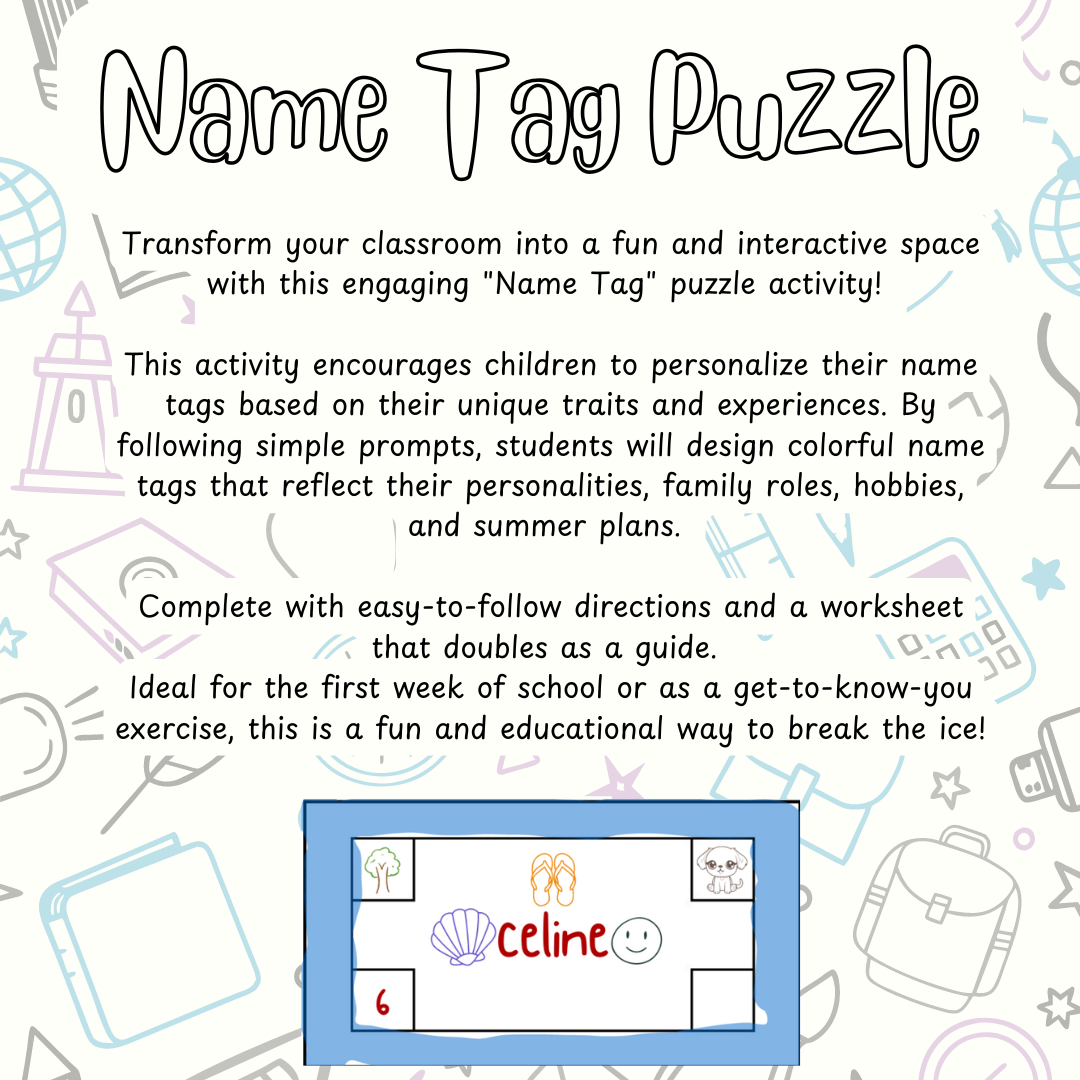 Name Tag Puzzle Icebreaker Activity Perfect For All Ages Classful