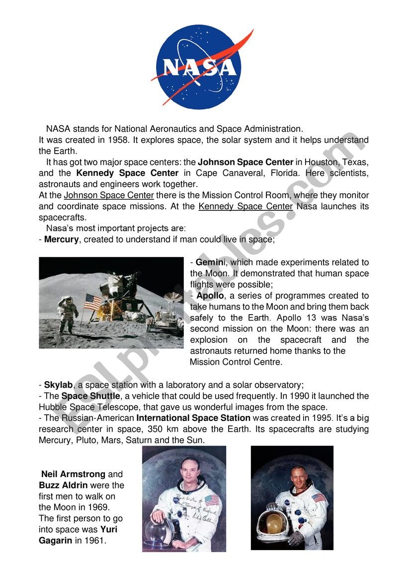 Nasa Reading Comprehension ESL Worksheet By Romanom Nasa Reading Comprehension ESL Worksheet By Romanom