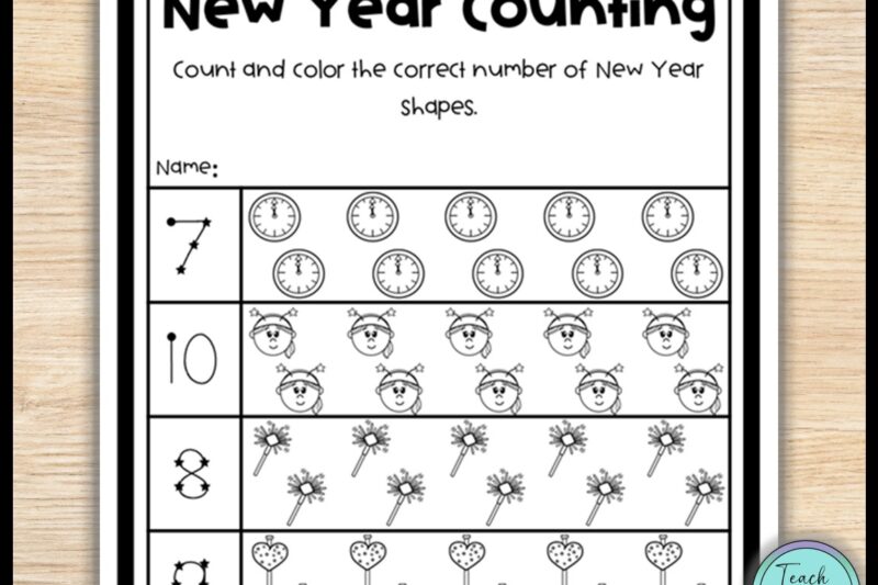 New Years Math Worksheet