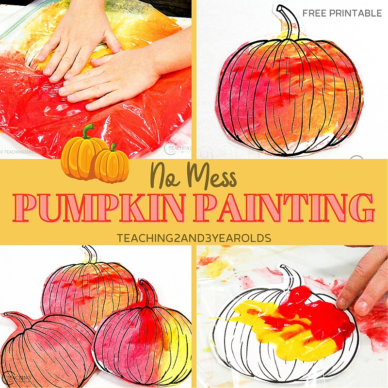 No Mess Pumpkin Art With Free Printable