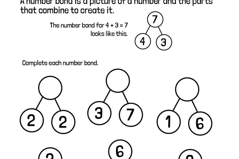 Free Number Bond Worksheets For Kindergarten