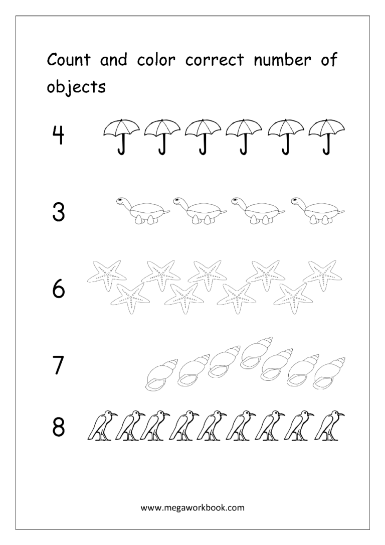 Free Math Worksheets Kindergarten Counting - Worksheets Template Free