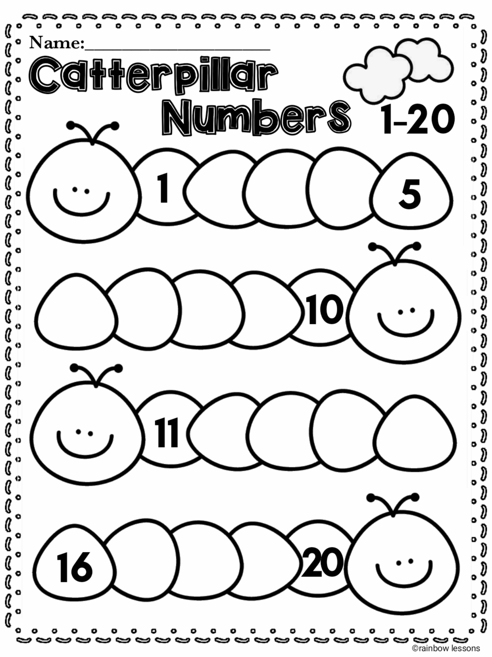 Numbers 1 20 Worksheets Spring Math Worksheets