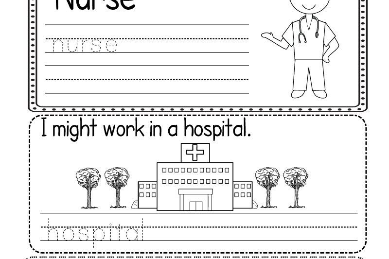Hospital Words Worksheet For Kindergarten