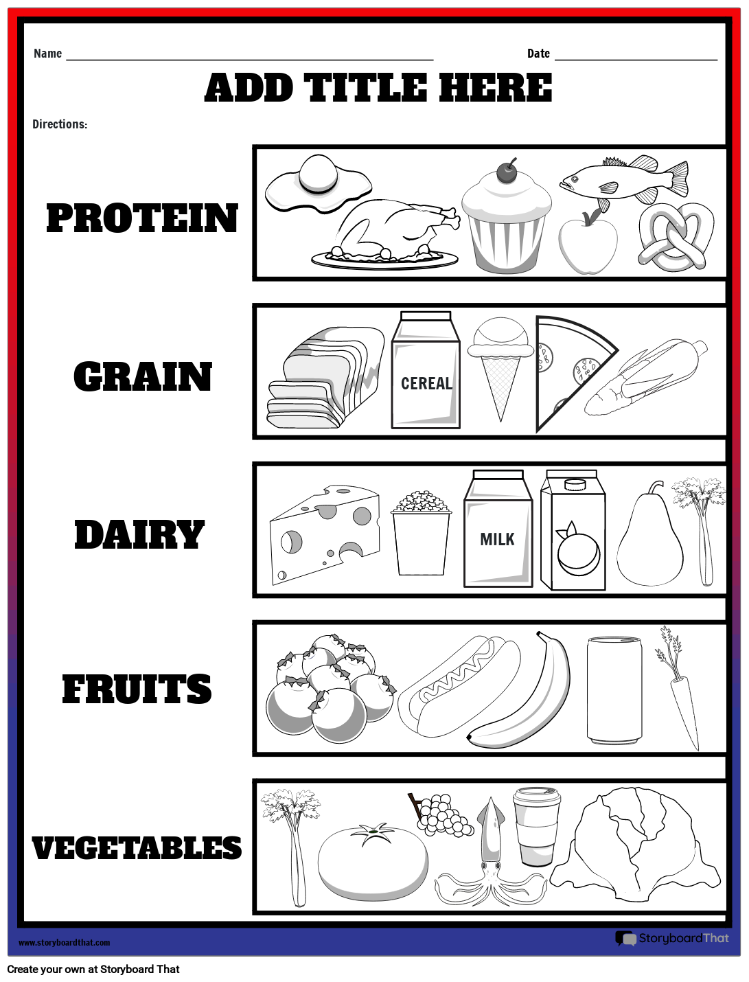 Free Printable Healthy Food Worksheets