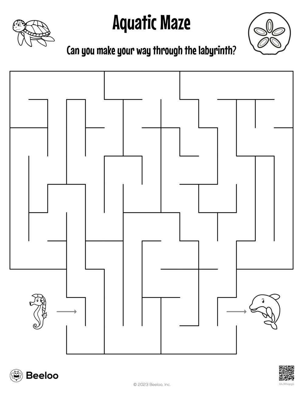 Ocean themed Mazes Beeloo Printable Crafts And Activities For Kids