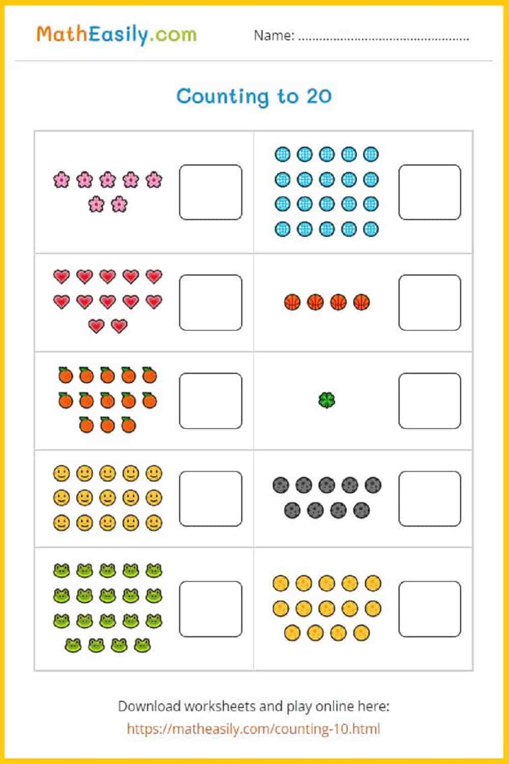 Free Printable Counting 1-20 Worksheets Free Printable Counting 1-20 Worksheets