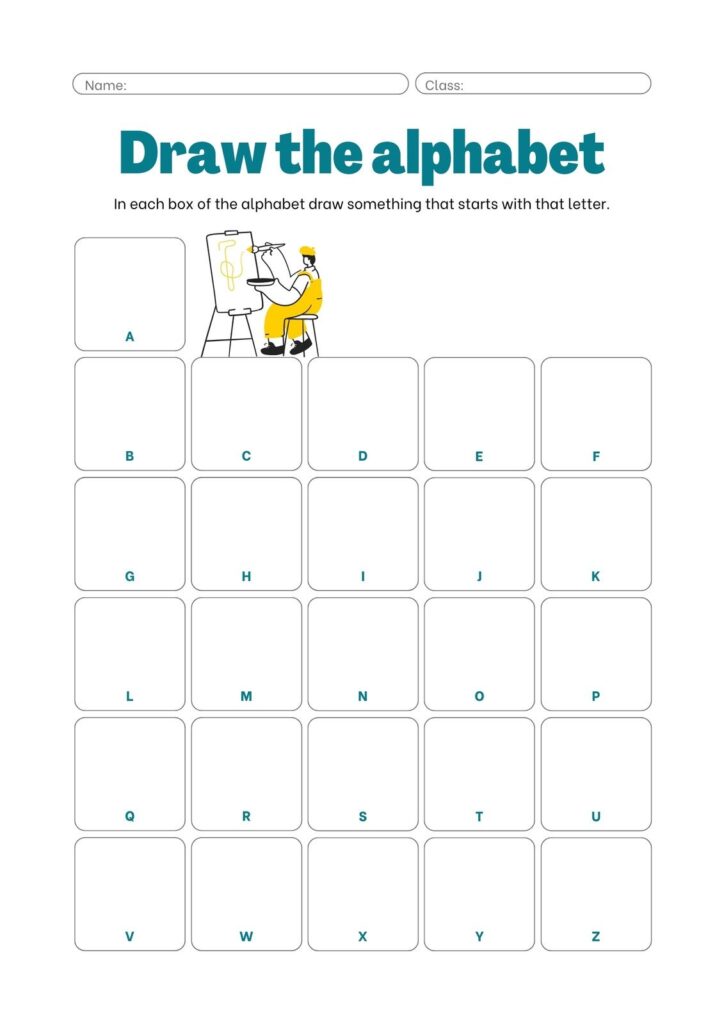 Draw The Alphabet Worksheet - Worksheets Template Free