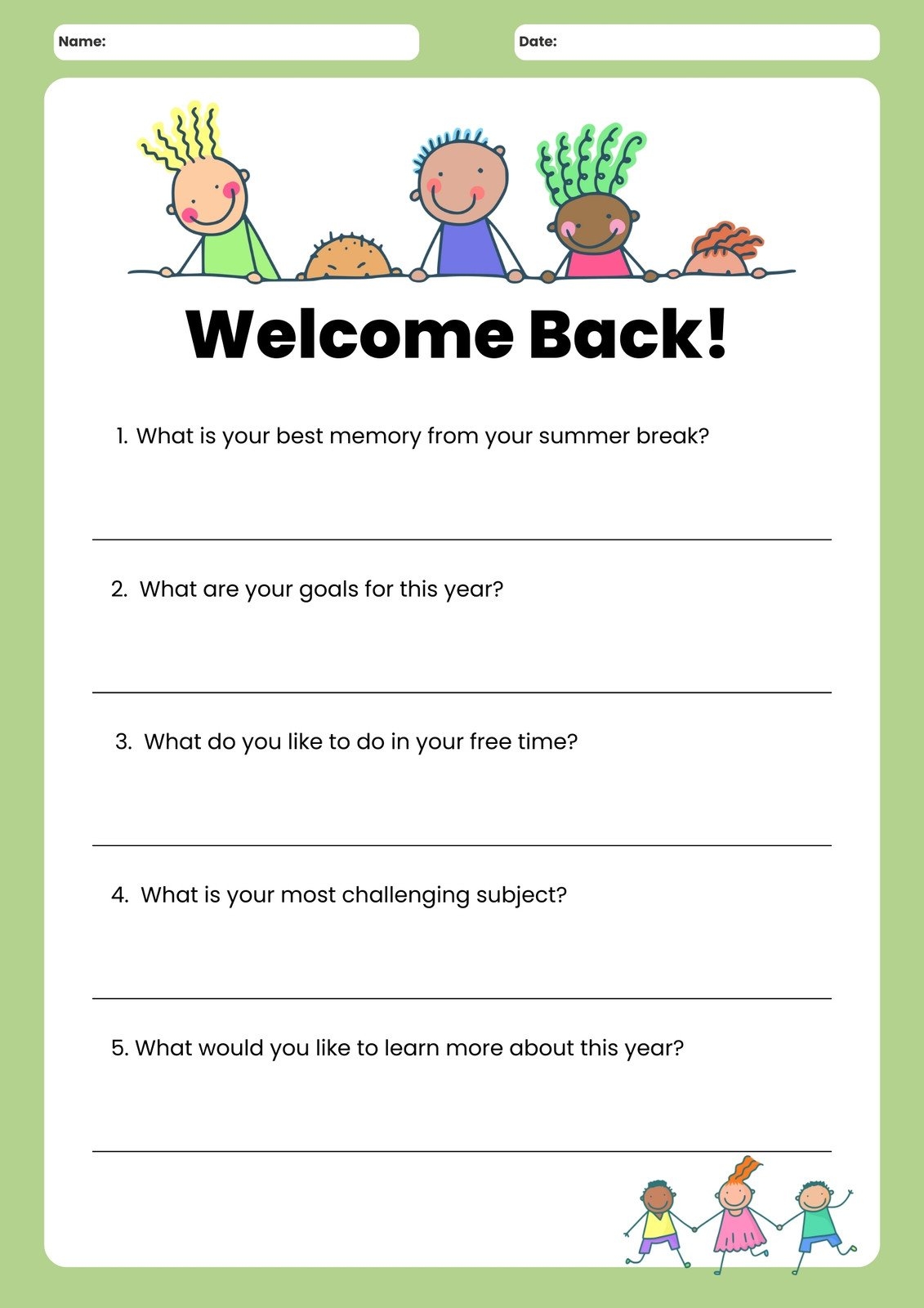 Page 2 Free And Printable All About Me Worksheet Templates Canva
