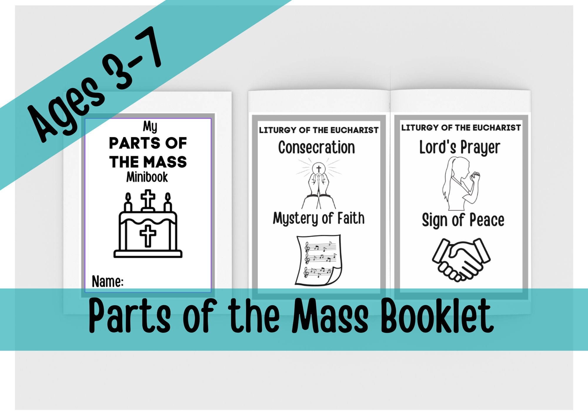 Parts Of The Catholic Mass Printable Book Parts Of The Catholic Mass Worksheets catholic Mass Activities catholic Mass Guide order Of Mass Etsy