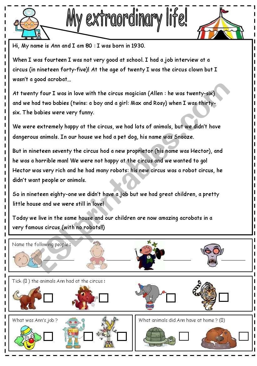Past Life In A Circus ESL Worksheet By Jamiejules Past Life In A Circus ESL Worksheet By Jamiejules
