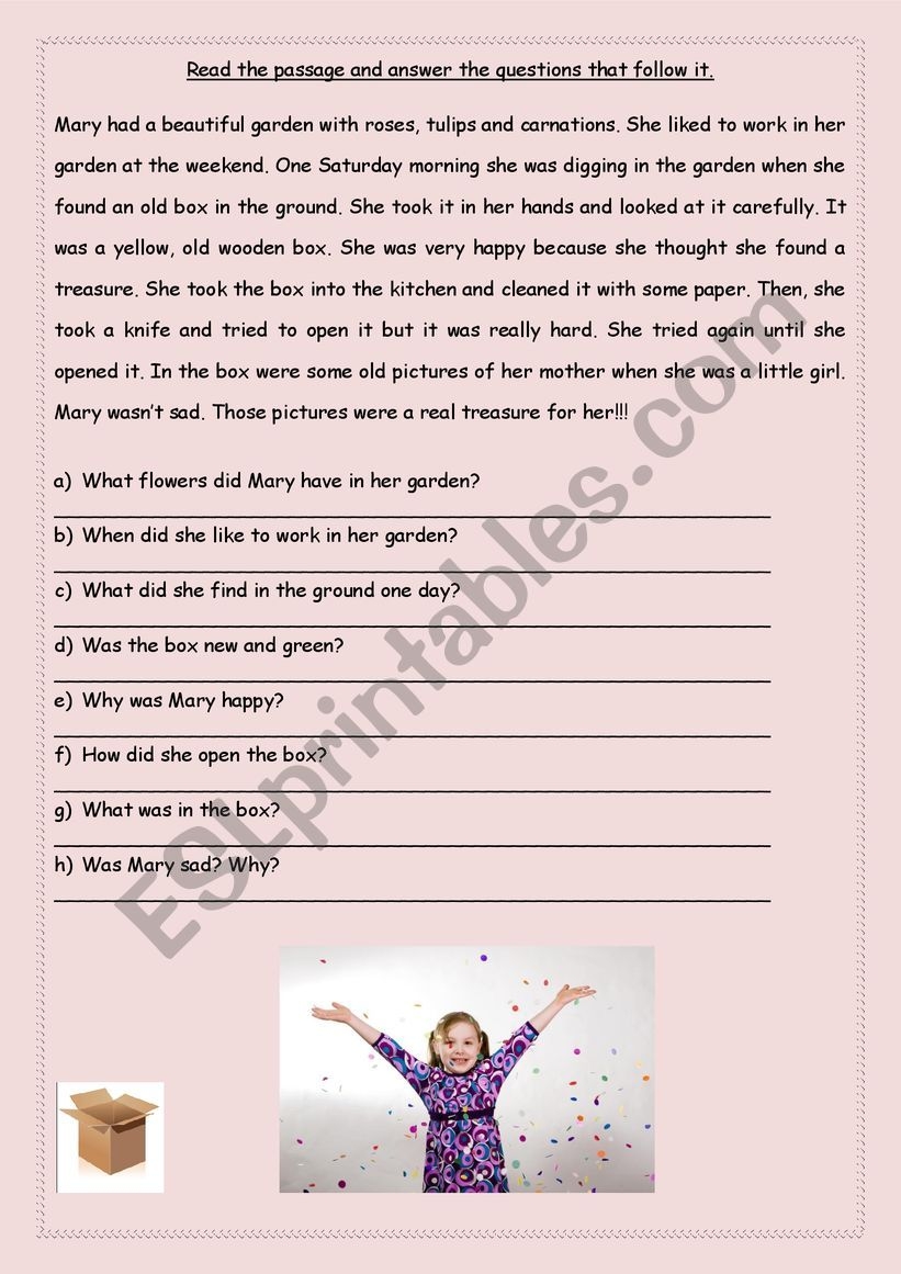 Esl Worksheets Past Simple Reading Comprehension