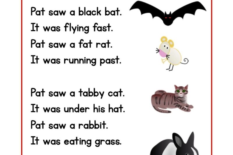 Short Vowel Reading Comprehension Worksheets Kindergarten