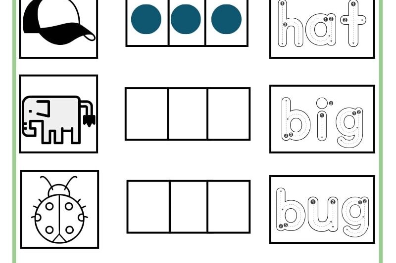 Free Phoneme Segmentation Worksheets Kindergarten