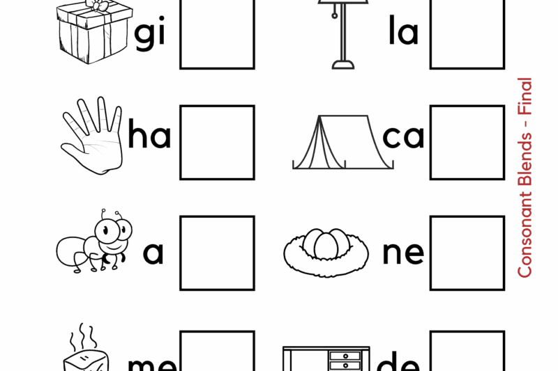 Blending Words Kindergarten Worksheets Pdf