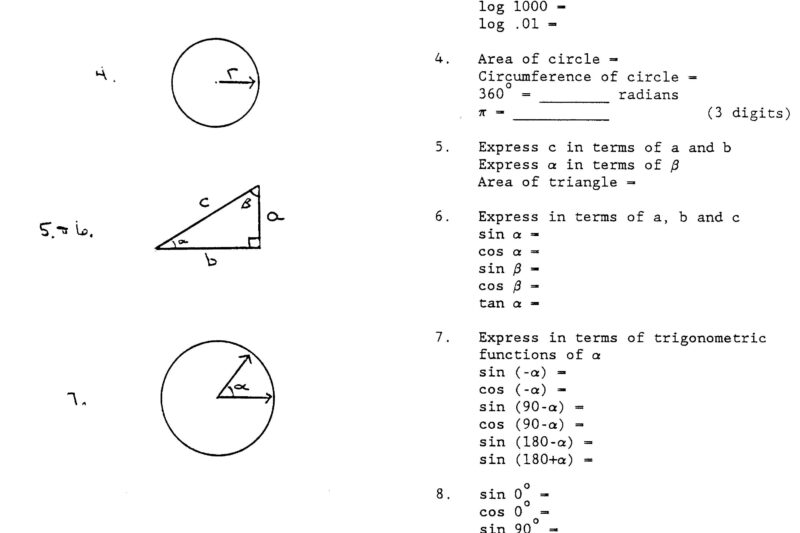 College Math Worksheets