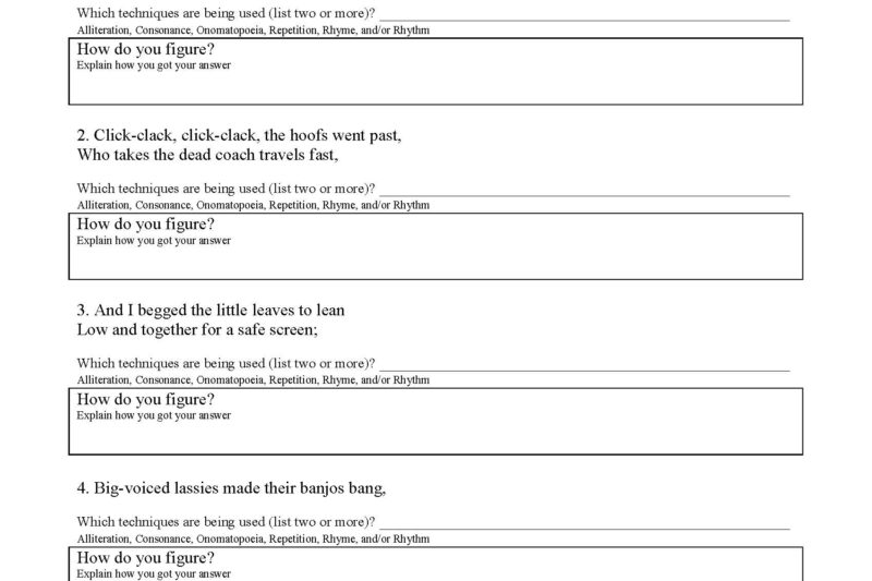 Free Printable Literary Devices Worksheets