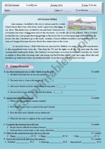 Pollution Reading Comprehension Worksheet - Worksheets Template Free
