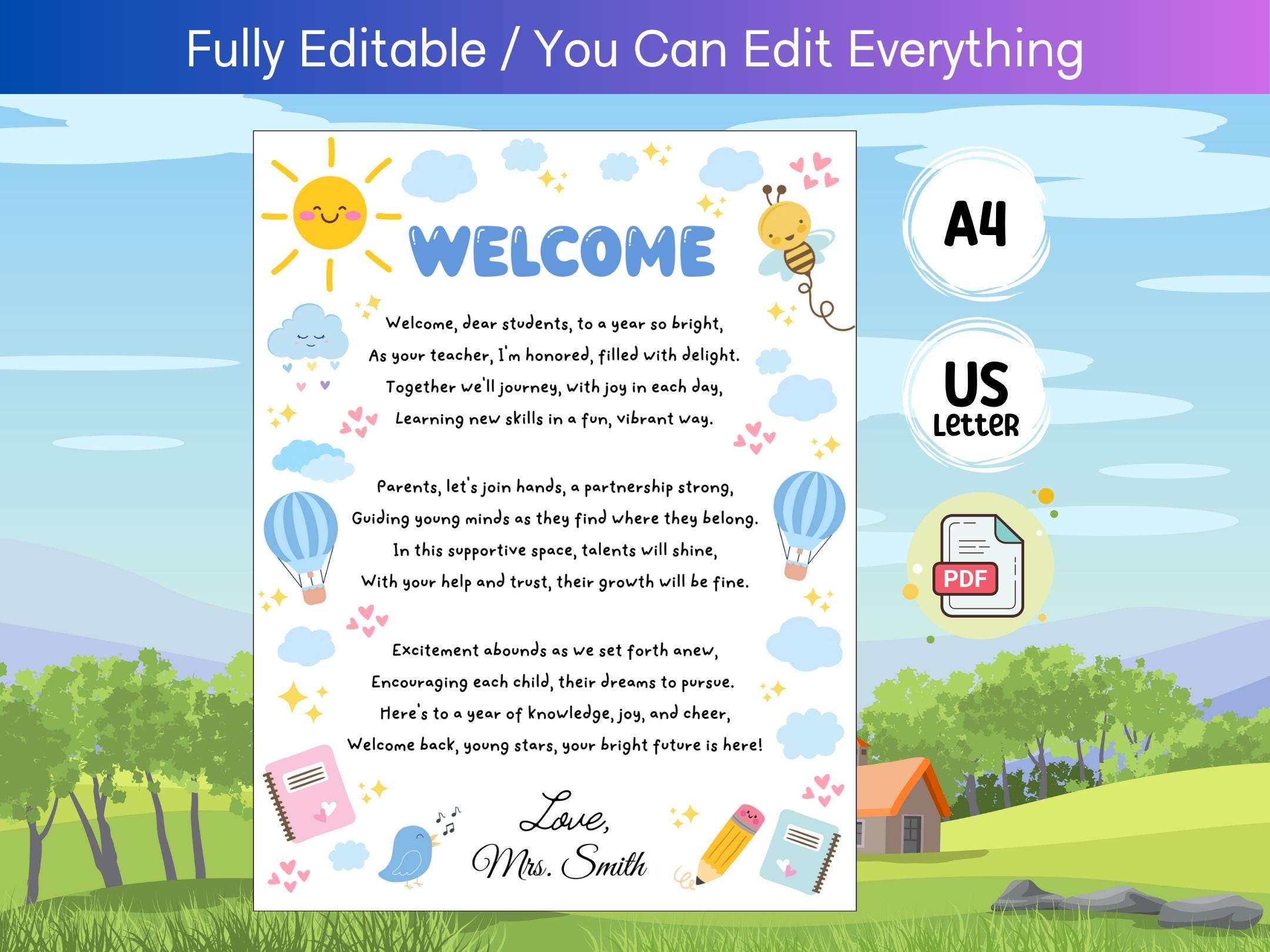 Pre K Welcome Letter Etsy