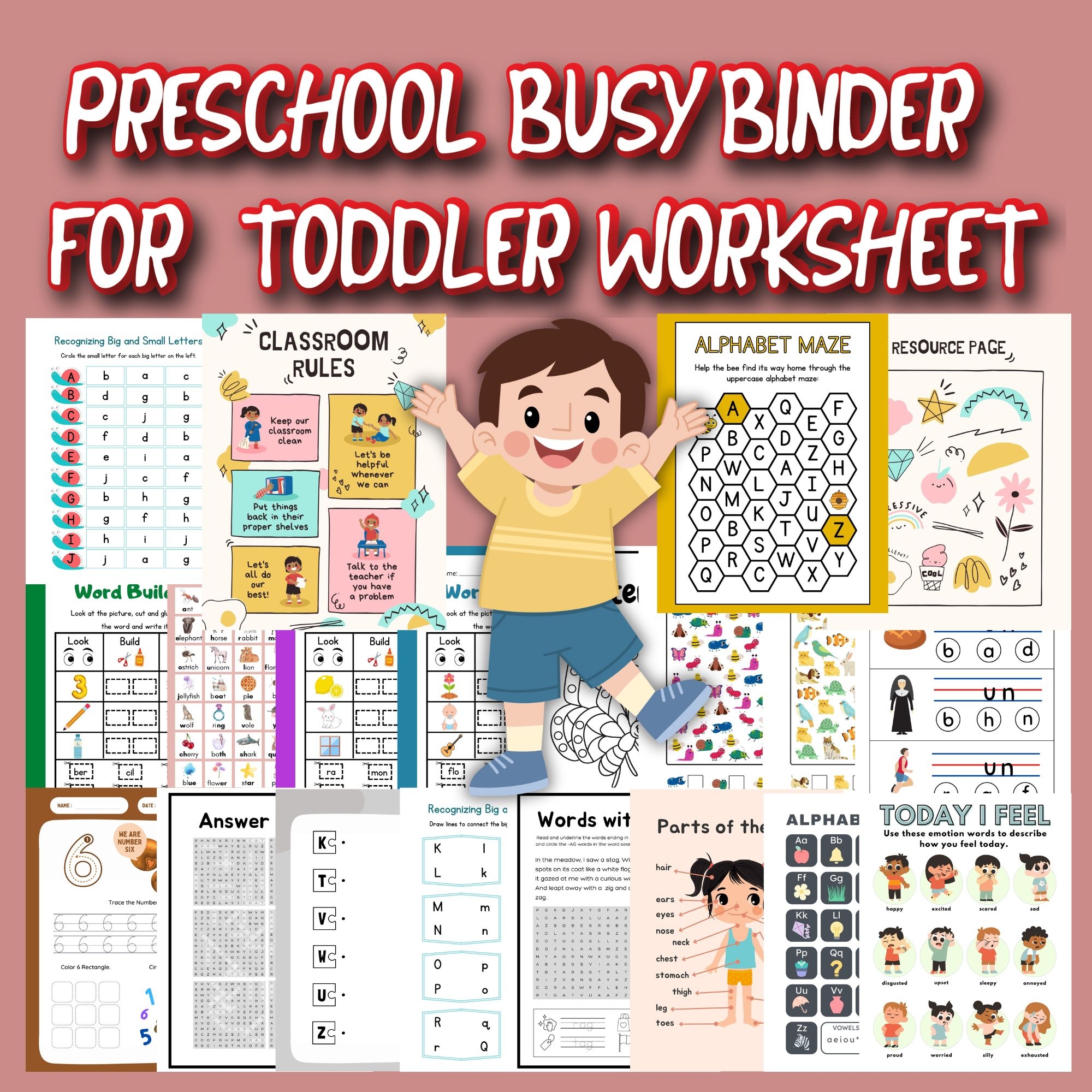PRESCHOOL BUSY BINDER FOR TODDLER WORKSHEET Made By Teachers