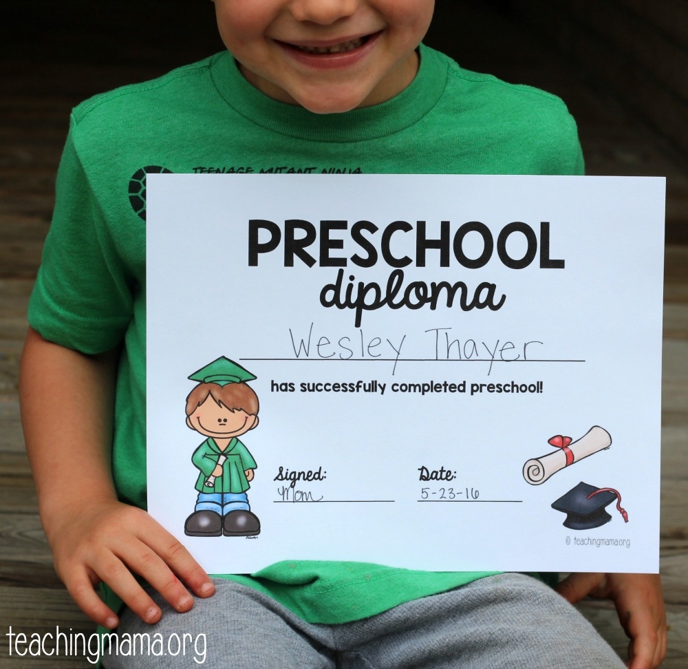 Printable Diploma For Preschool