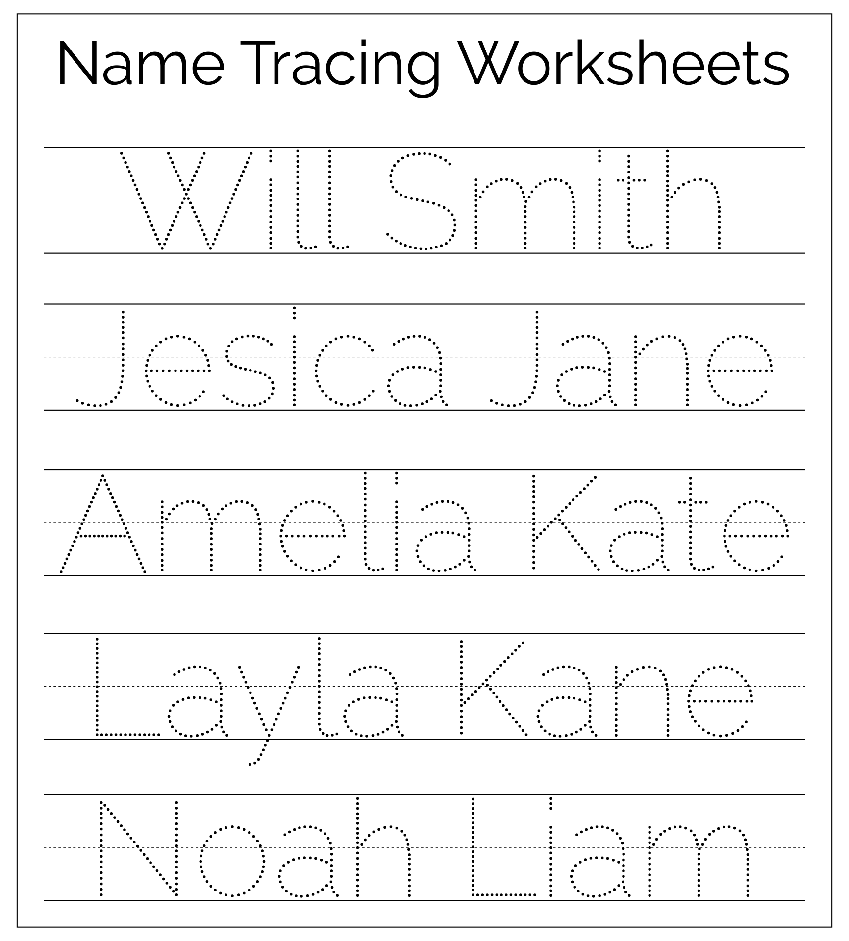 Free Printable Preschool Name Writing Worksheets