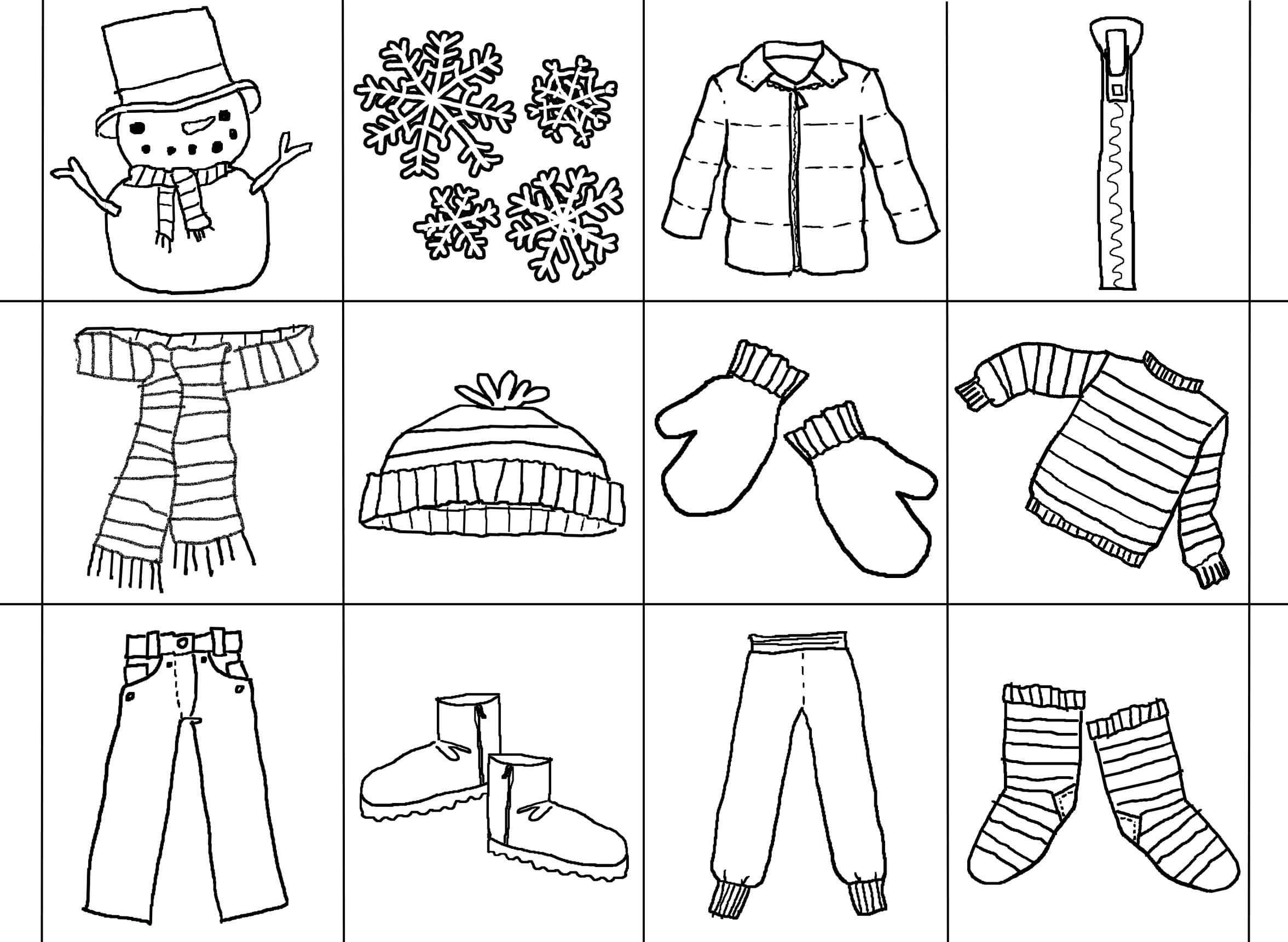 Print Winter Clothes Coloring Page Download Print Or Color Online For Free