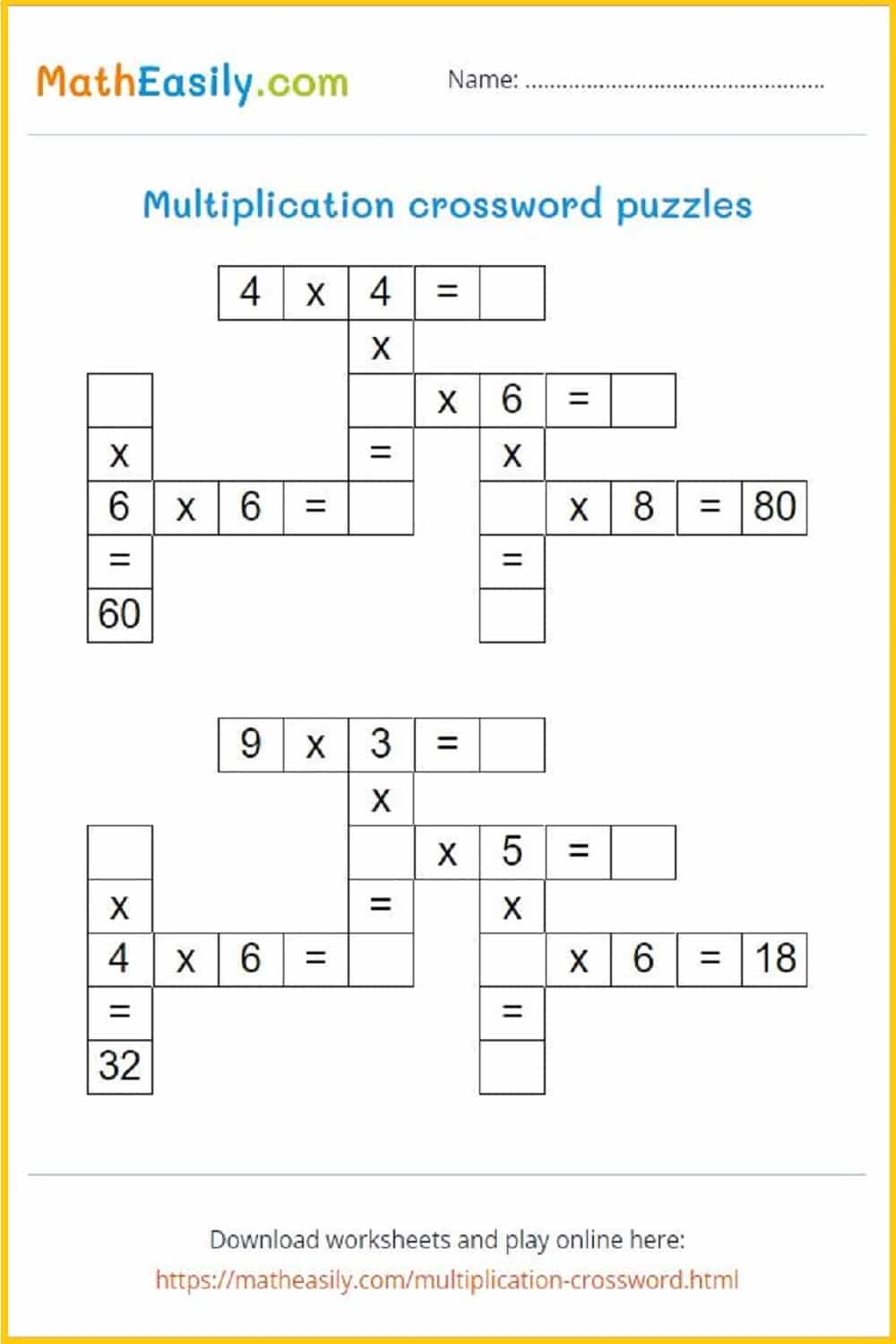 Free 5th Grade Math Puzzle Worksheets