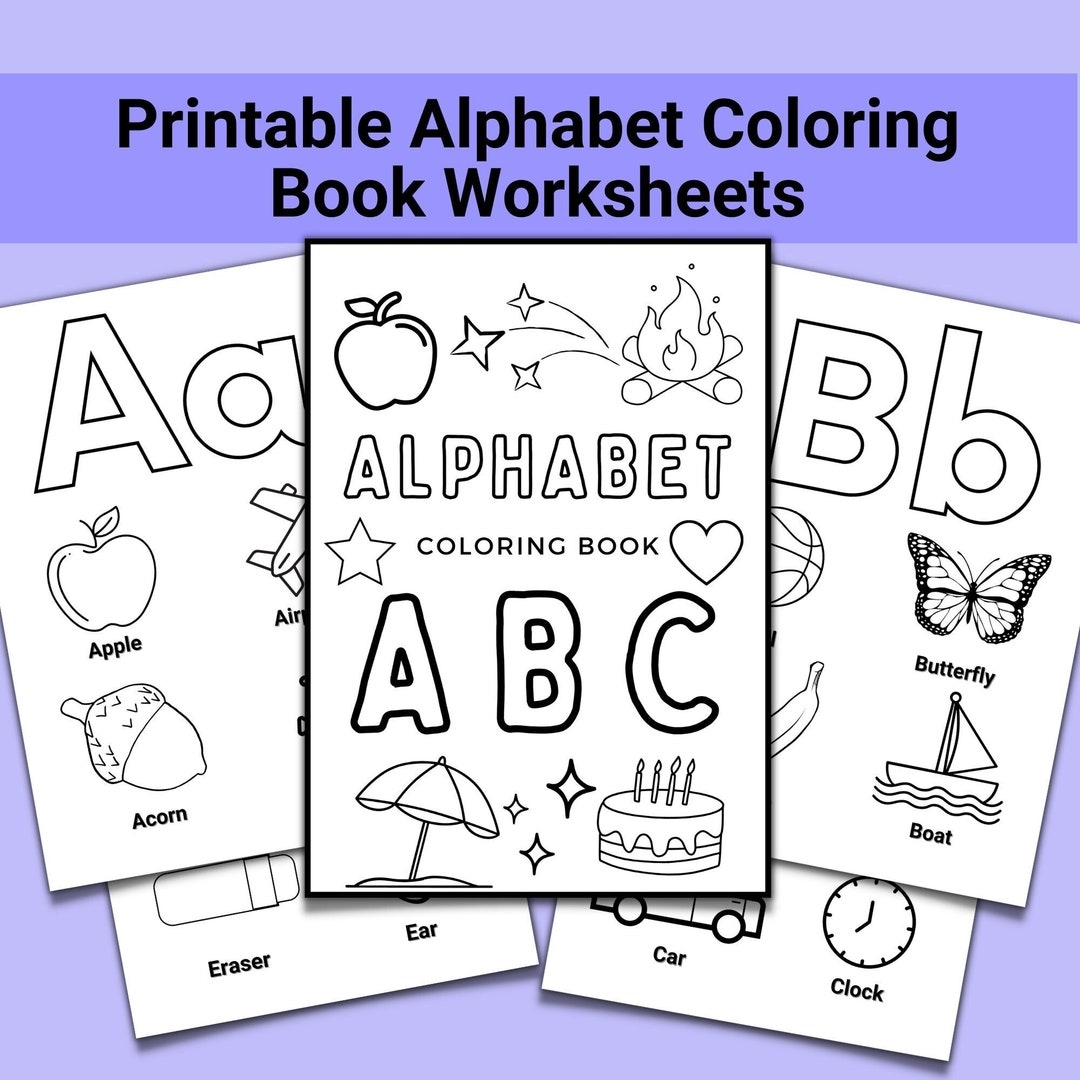 Printable Alphabet Coloring Book Worksheets Preschool Printables 