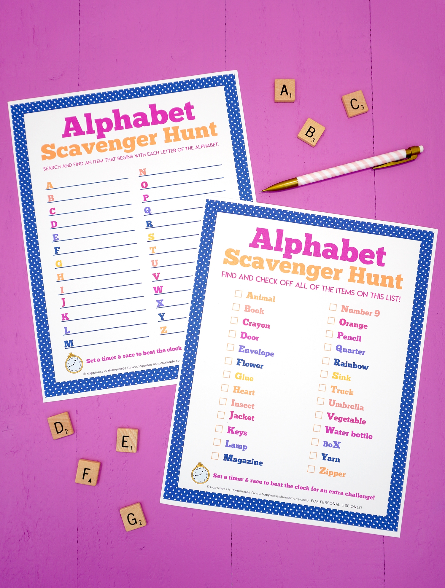 Alphabet Scavenger Hunt Worksheet
