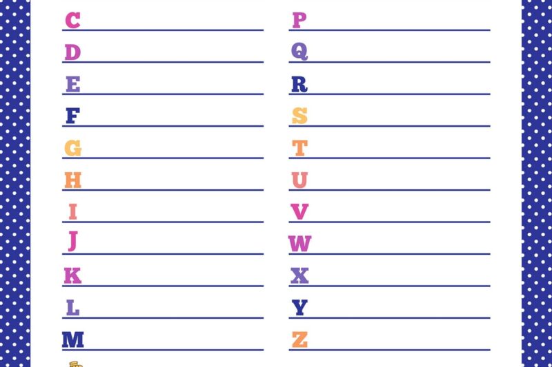 Alphabet Scavenger Hunt Worksheet