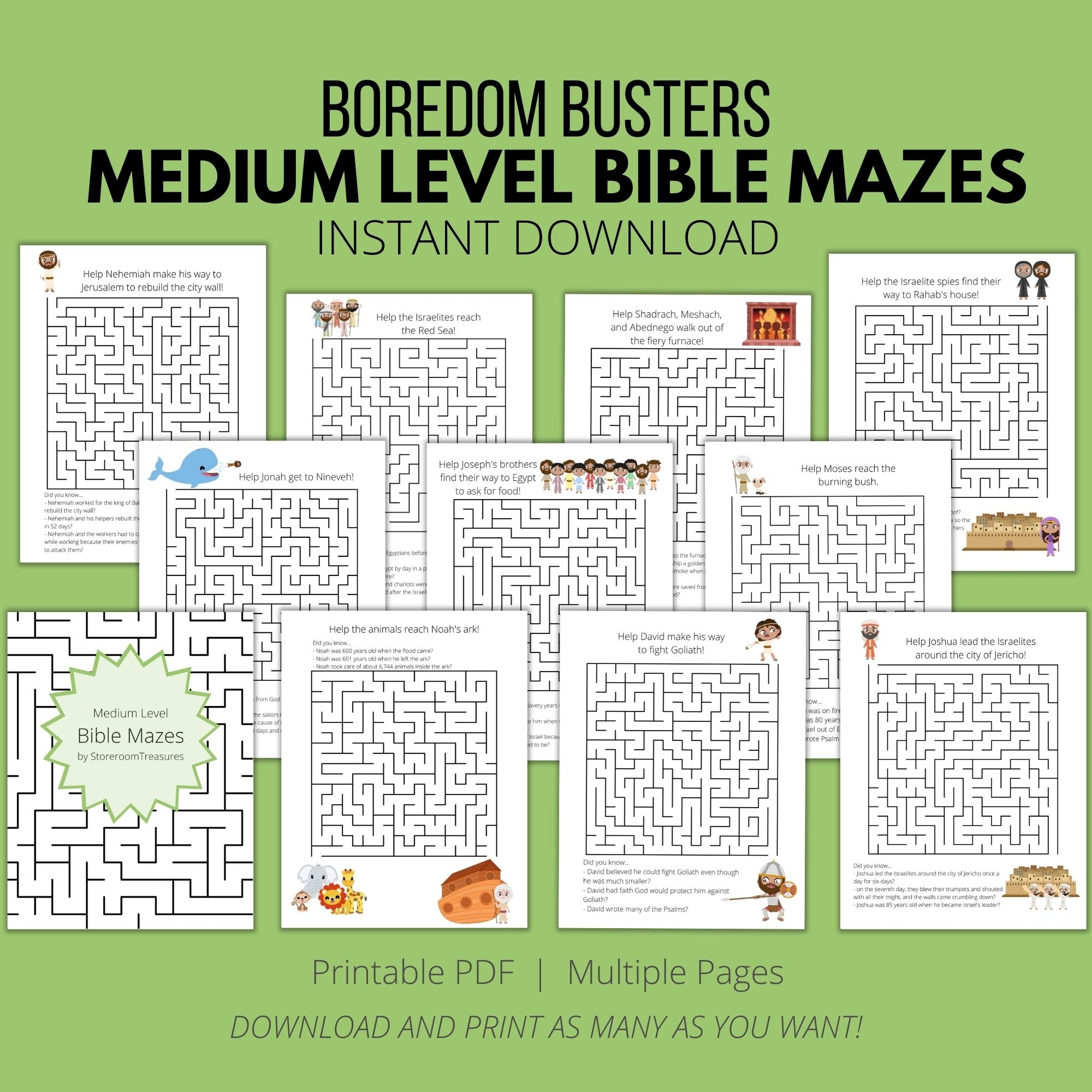 Children's Bible Maze Worksheets