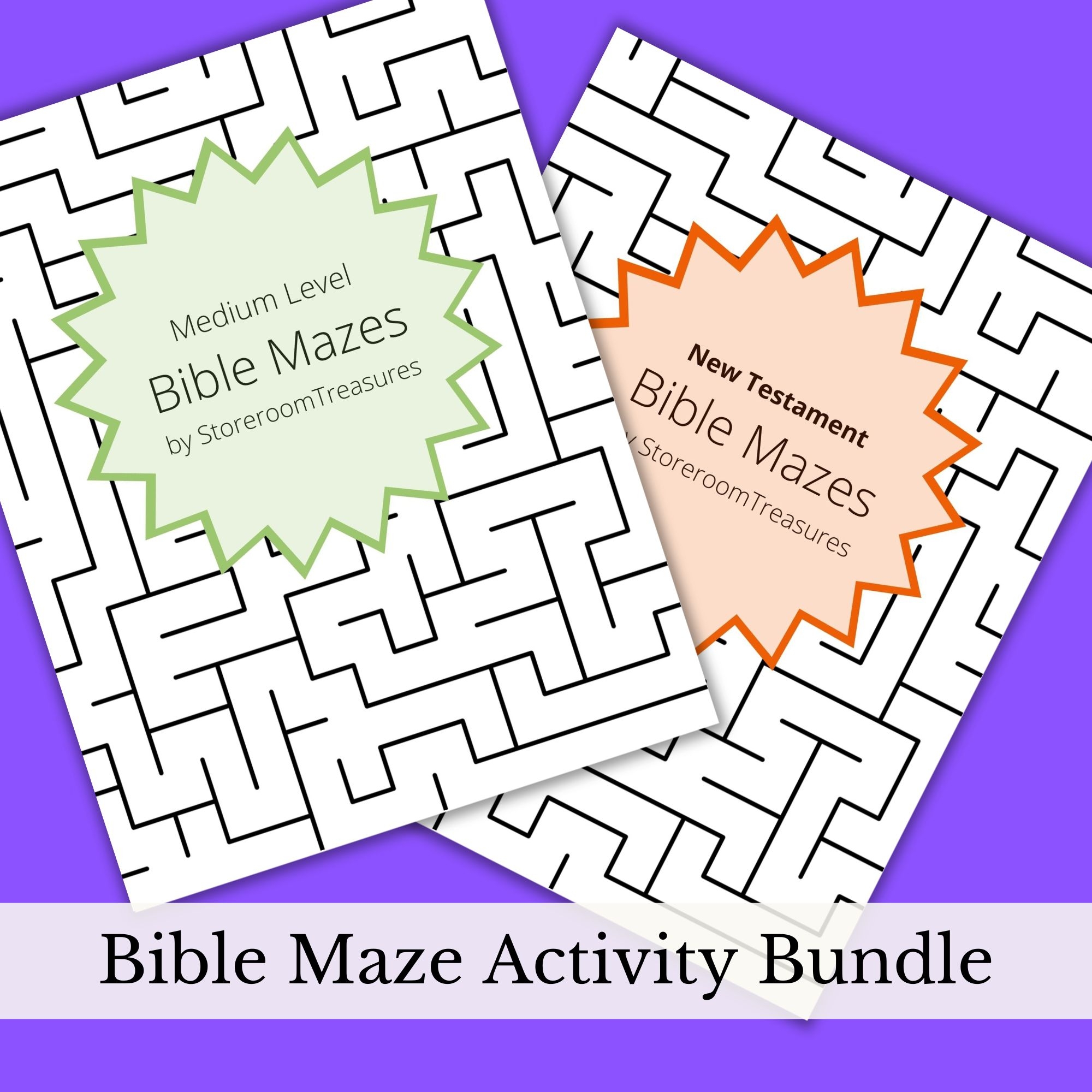 Printable Bible Mazes Kids Activity Book Bundle Classful
