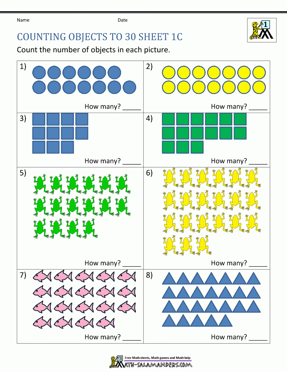 Free Printable Count And Match Worksheets Free Printable Count And Match Worksheets