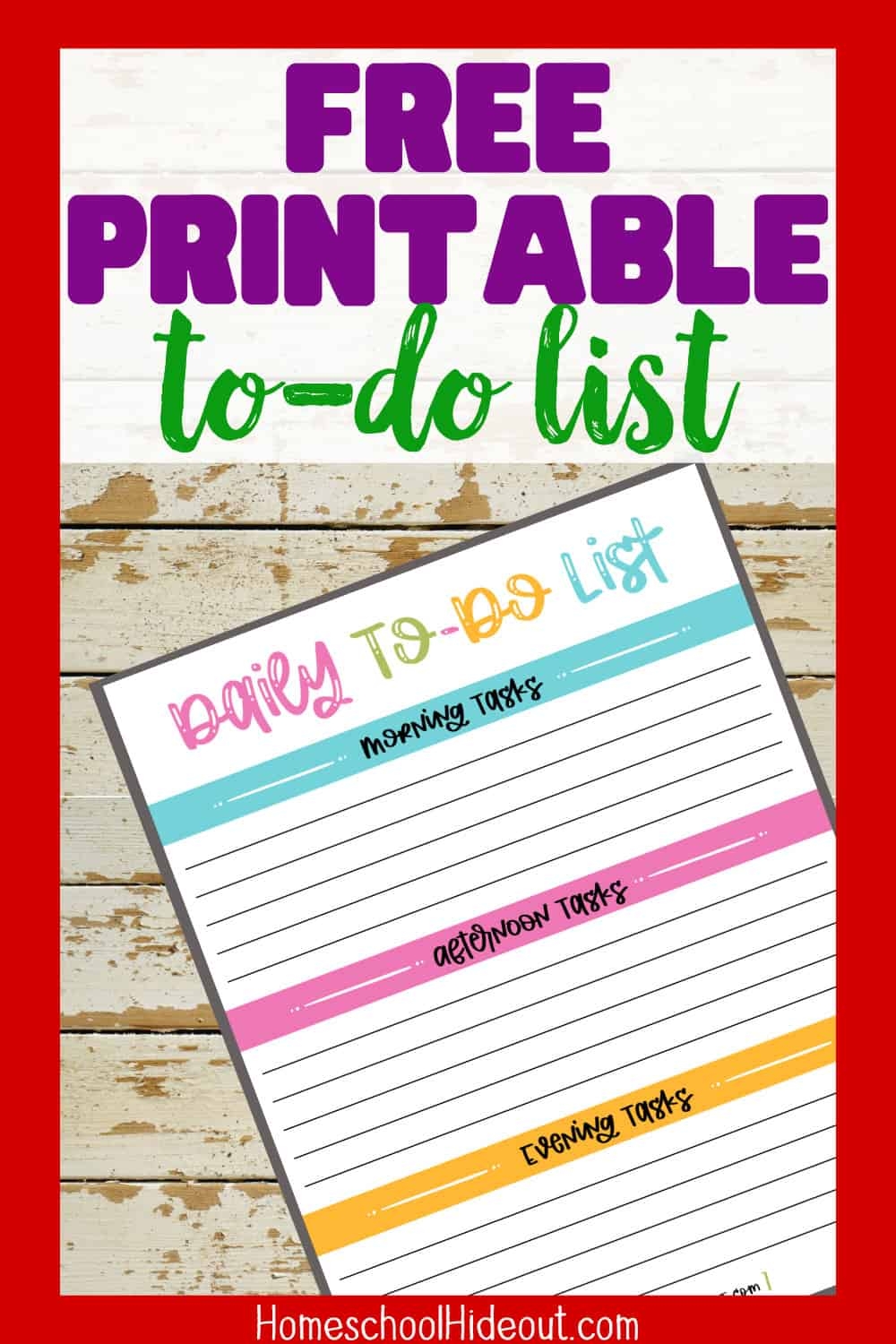 Printable Daily To Do List Homeschool Hideout