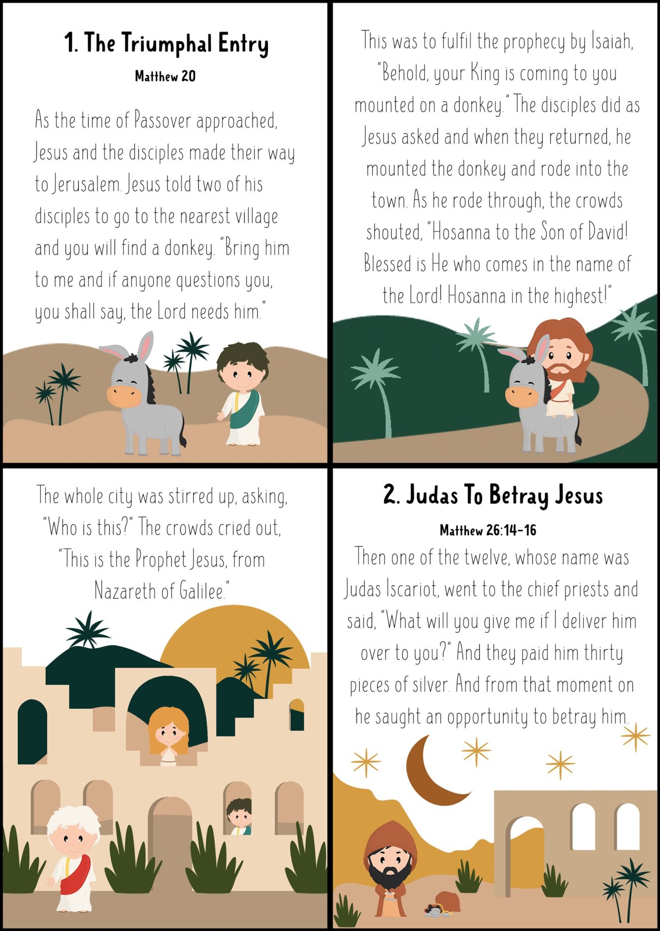 Printable Easter Story Cards I Christian Easter Story For Kids I
