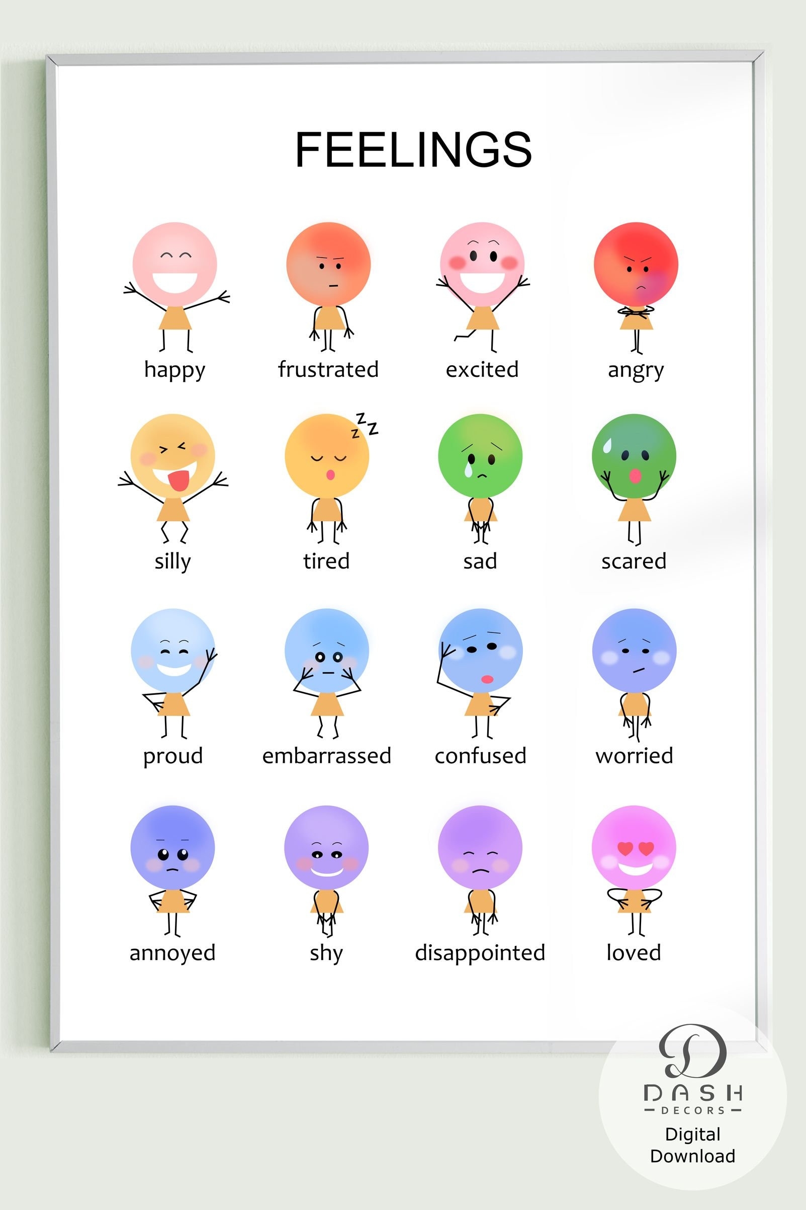 Printable Emotion Chart Poster For Kid And Montessori Preschool Printable Emotion Chart Poster For Kid And Montessori Preschool