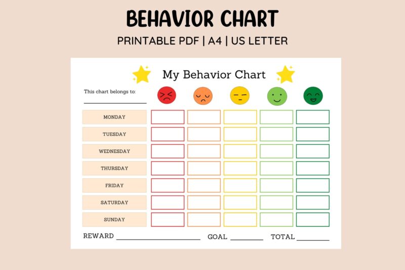 Behavior Grid Preschool Printable