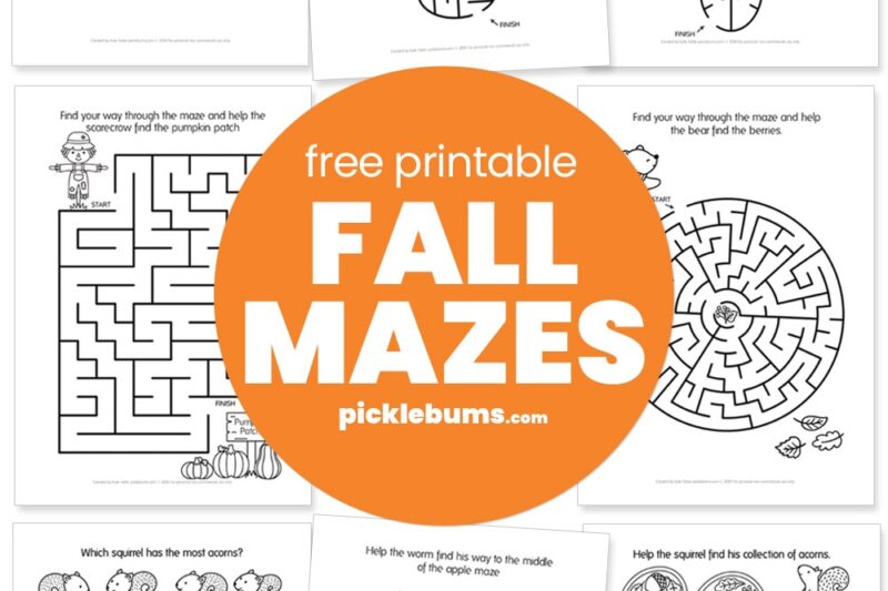 Fall Maze Worksheet
