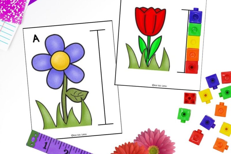 Flower Height Measurement Printable For Preschoolers