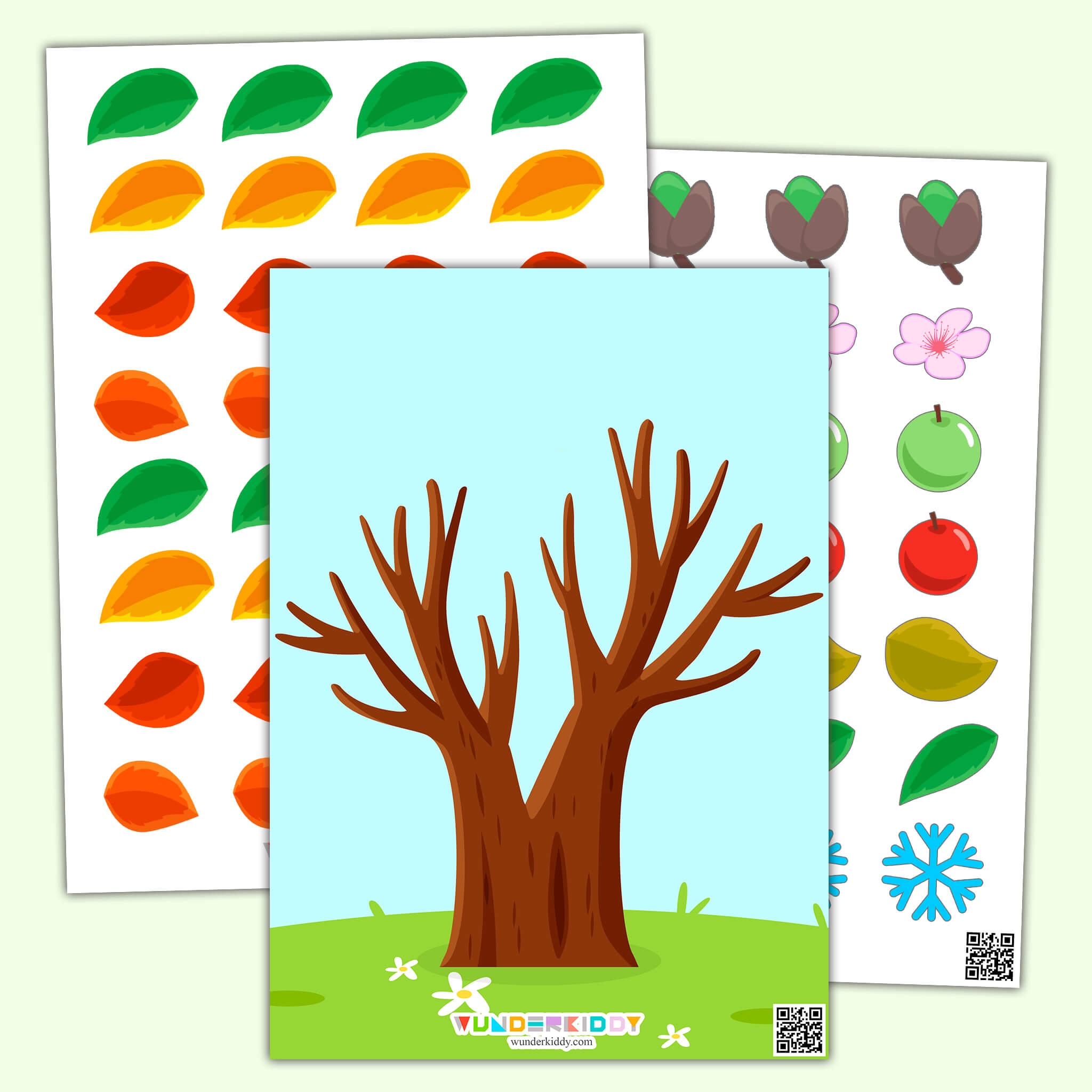 Printable Four Seasons Tree Sorting Worksheet For Kids