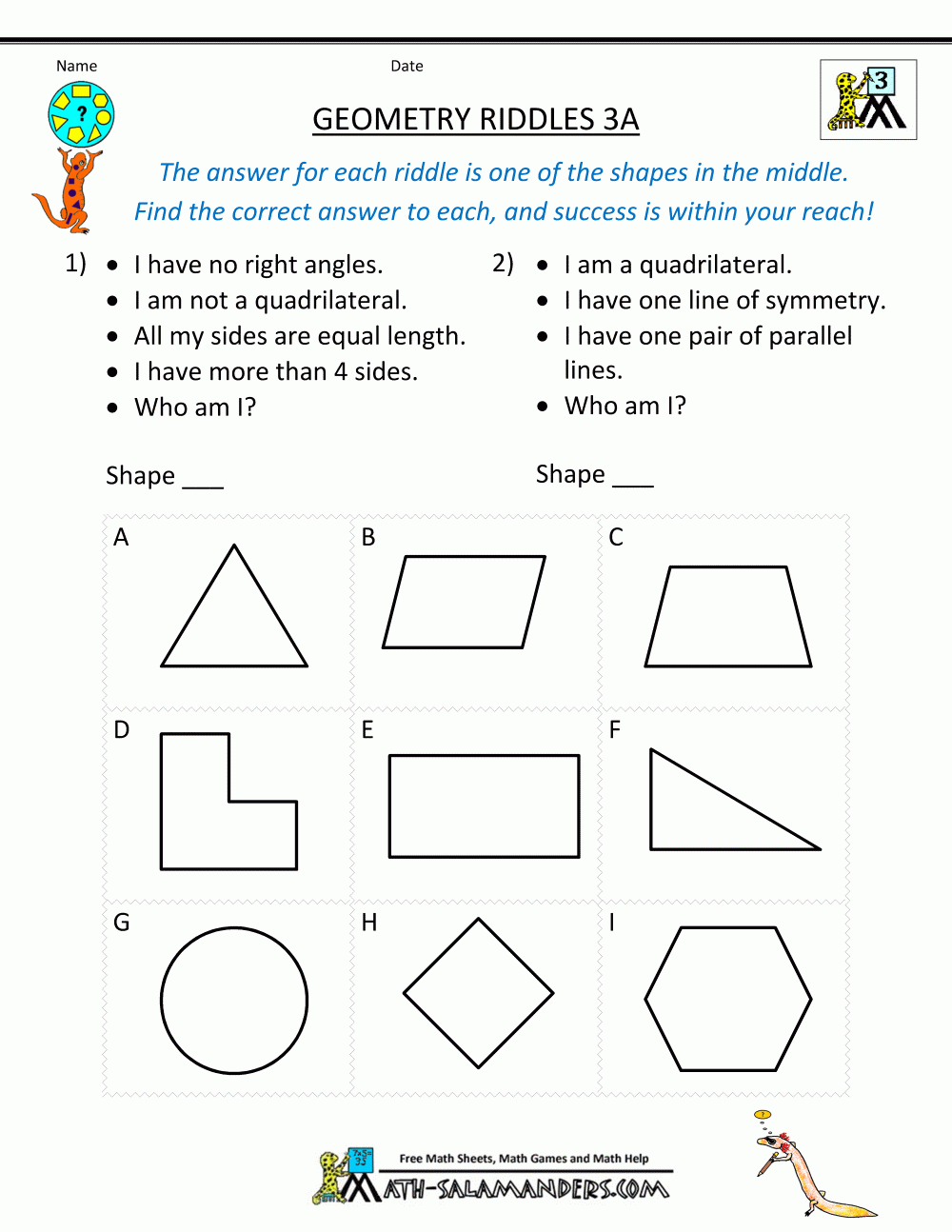 Printable Geometry Worksheets Riddles Worksheets Library Printable Geometry Worksheets Riddles Worksheets Library