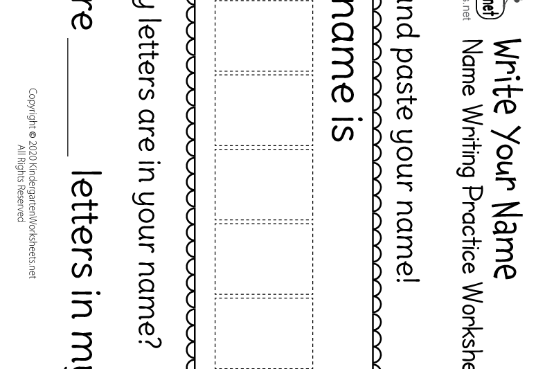 Free Kindergarten Name Worksheets