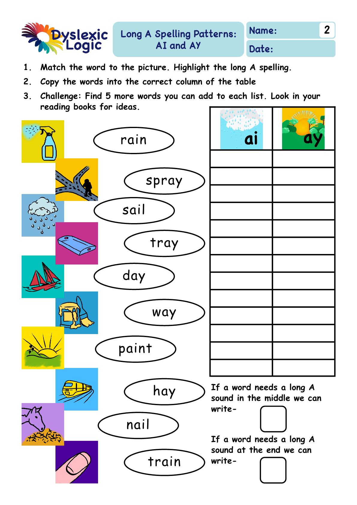 Printable Phonics Support Resources Dyslexic Logic