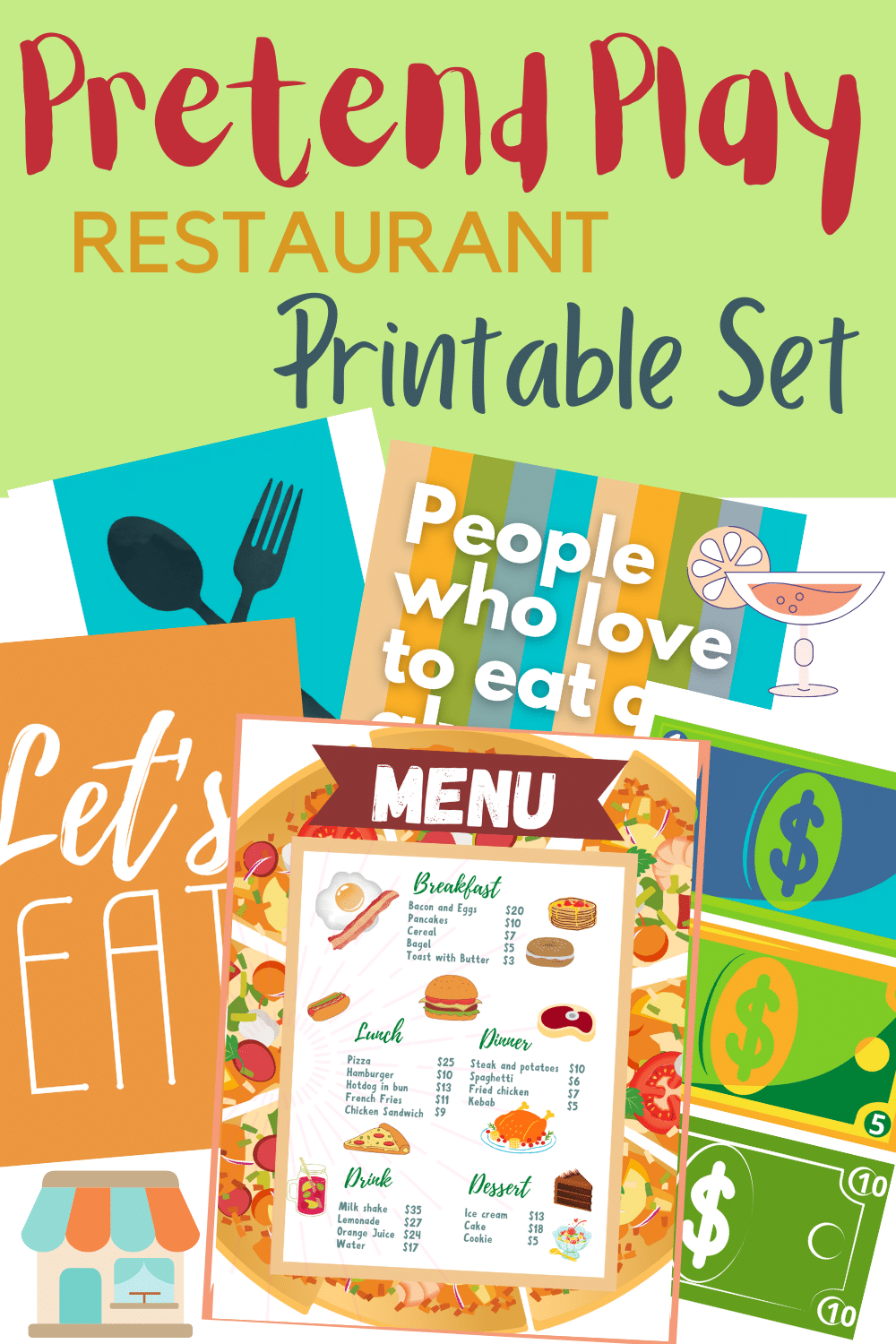 Preschool Restaurant Theme Printable