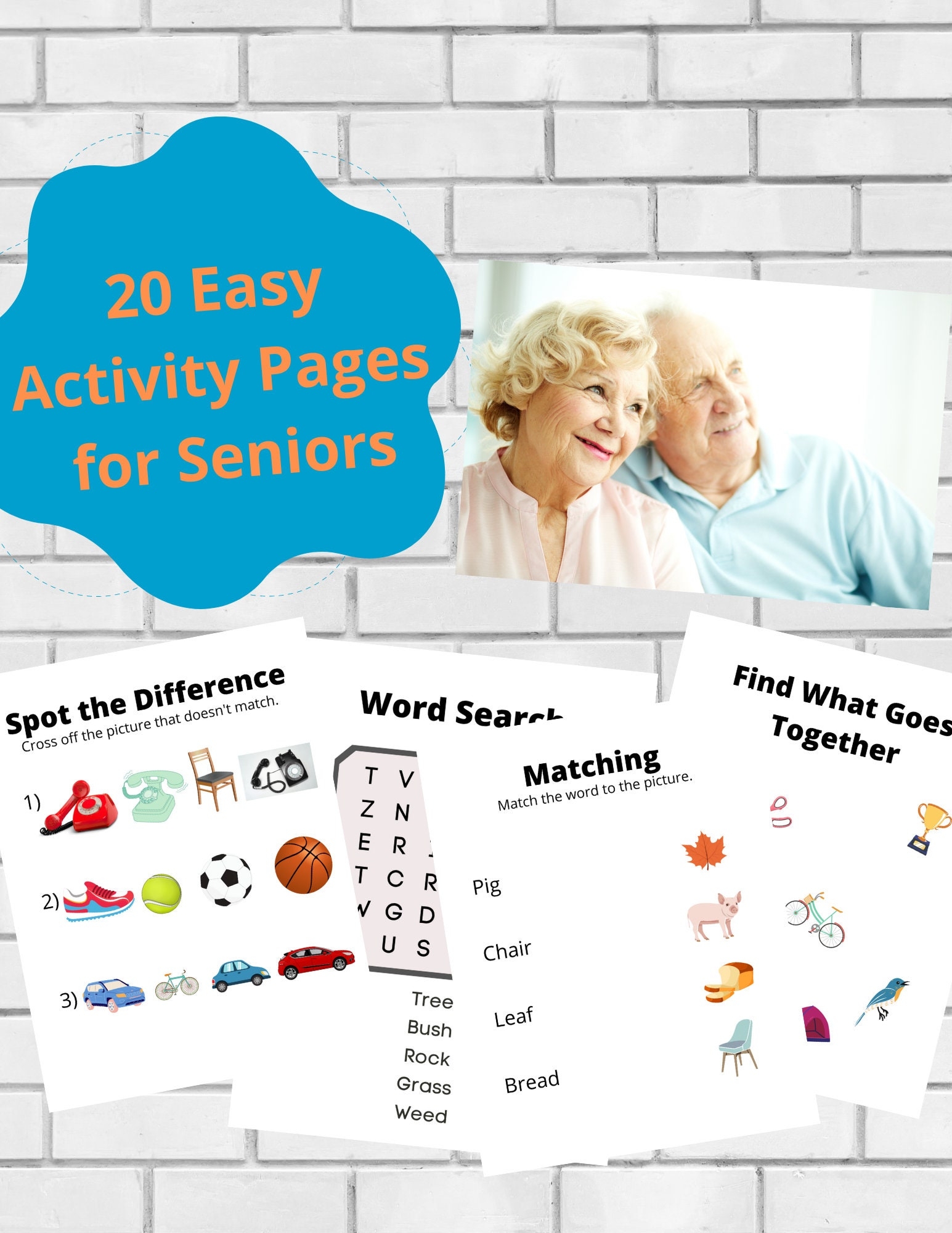 Printable Senior Games INSTANT DOWNLOAD Memory Care Printable Activities For Dementia Patients Dementia And Alzheimers Worksheets Etsy