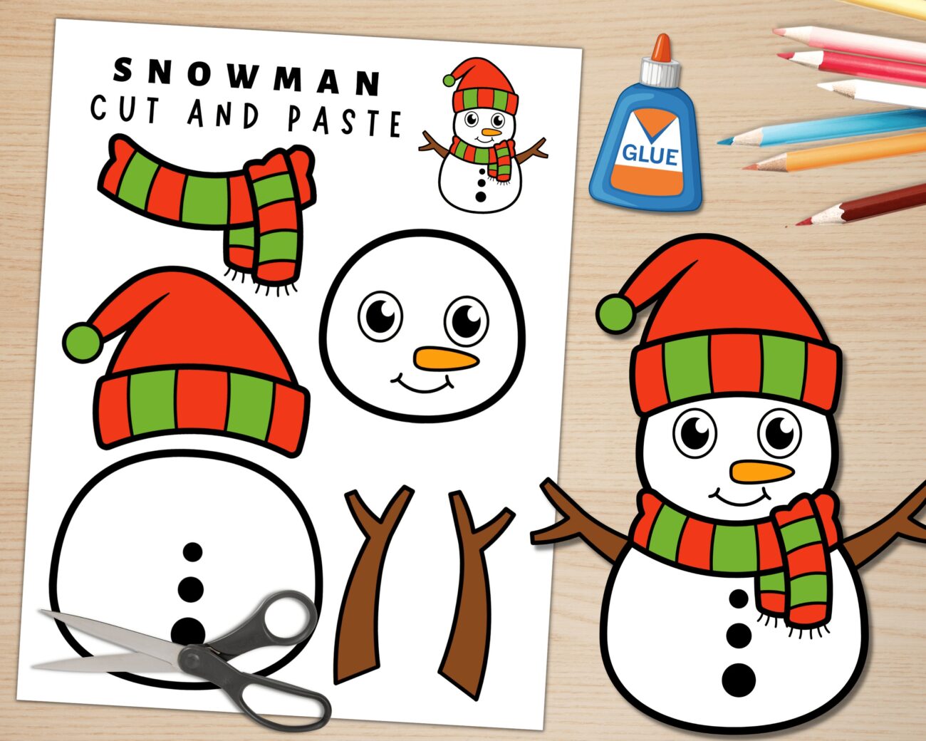 Printable Snowman Craft Template For Kids Winter Activities