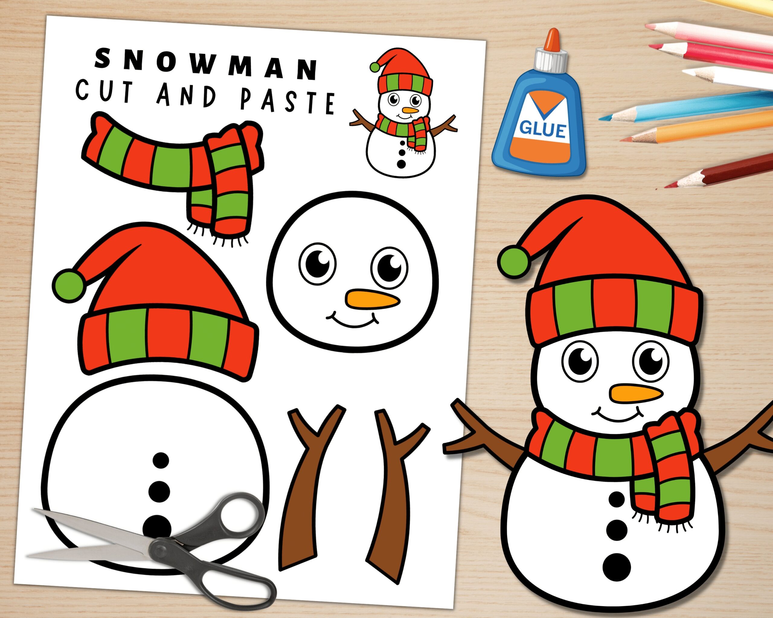 Printable Snowman Craft Template For Kids Winter Activities 