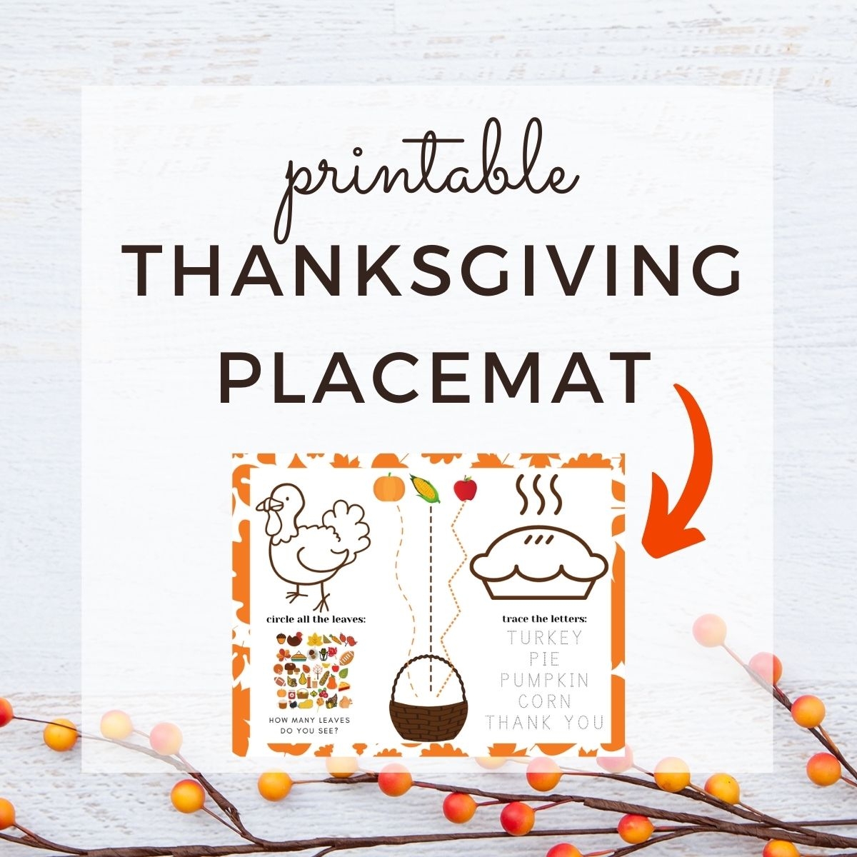 Printable Thanksgiving Placemat For Toddlers High Chair Chronicles