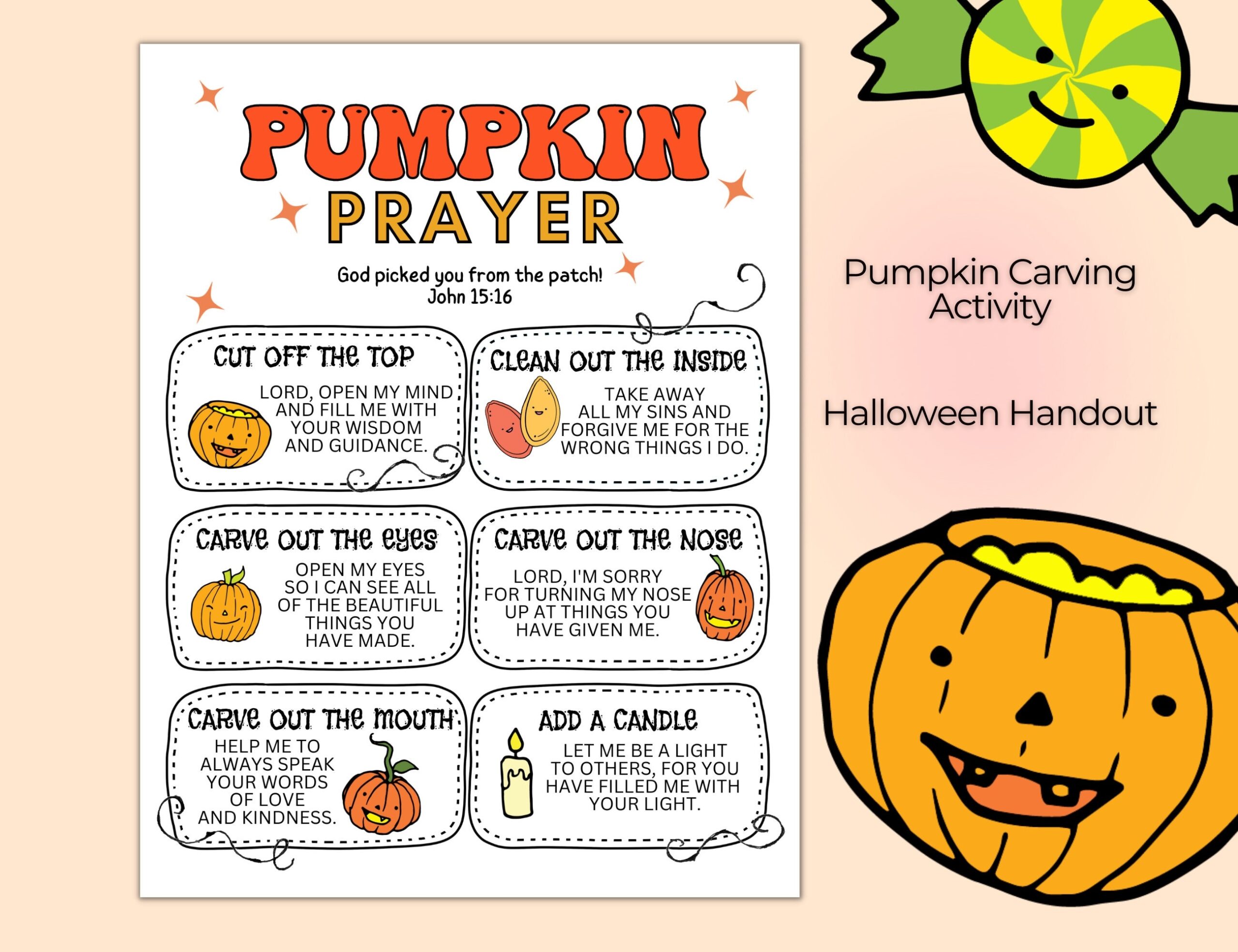 Pumpkin Carving Christian Halloween Activity Pumpkin Prayer For 